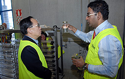 Donald Tsang visits treatment plant