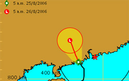 Tropical depression track