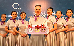 Presenters in uniform with medals