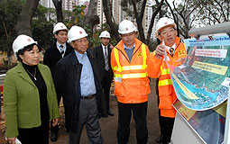 Eva Cheng checks roadworks