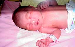 Abandoned newborn girl