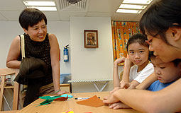 Denise Yue with kids